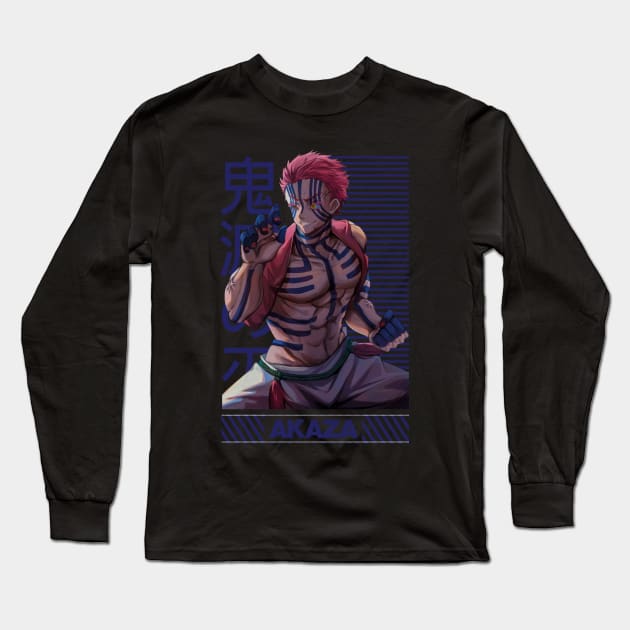 Akaza - Demon Slayer Long Sleeve T-Shirt by Hani-Clothing